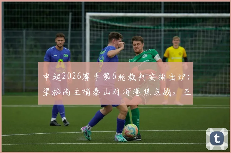 中超2026赛季第6轮裁判安排出炉：梁松尚主哨泰山对海港焦点战，王迪执法国安客战浙江